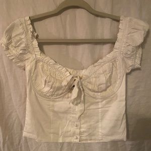 Princess Polly Linen Crop Top